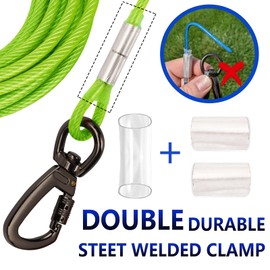 Tie Out Leads for Dogs, Lead with Shock-Absorbing Spring, 3-15 m, Yard Lead for Dogs, Dog Lead for the Yard (Green, 9 m