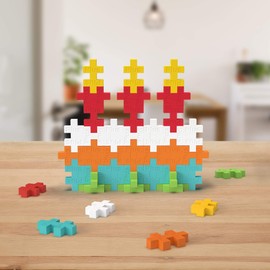 PLUS PLUS - Happy Birthday - 70 Pieces, Construction Building Stem/SteamToy, Interlocking Mini Puzzle Blocks for Kids, Open Play Tube
