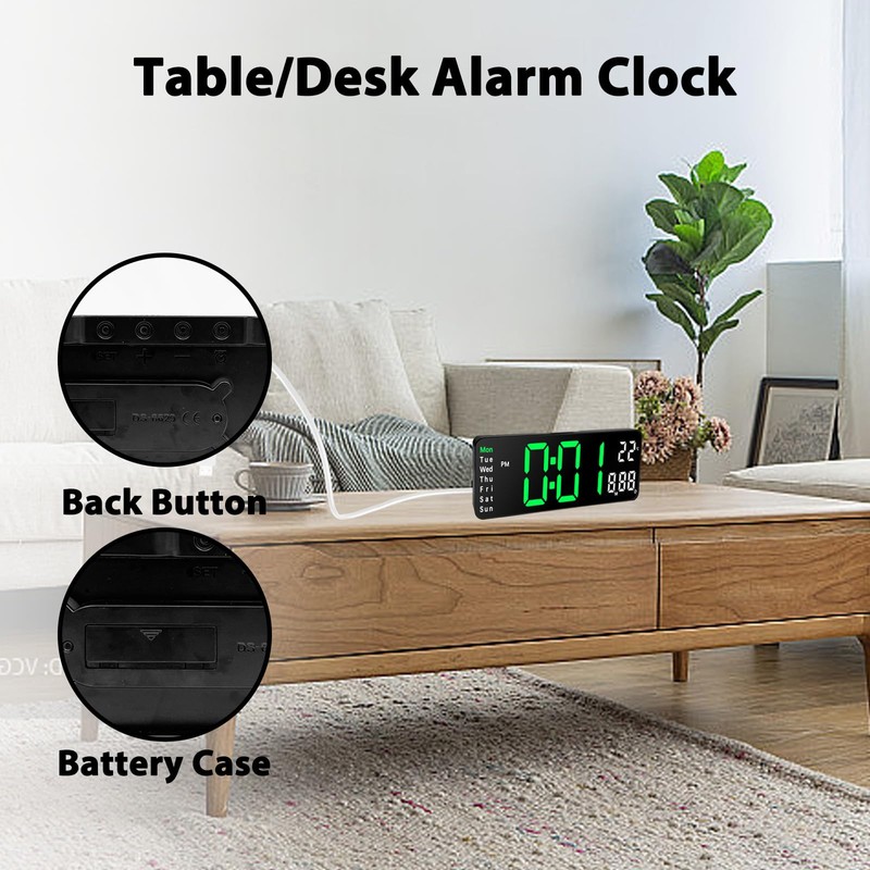 13 inch Large Digital Wall Alarm Clock with Remote Control