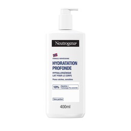 Neutrogena Hypoallergenic Deep Moisturising Body Milk (400 ml Pump Bottle) - Fragrance-Free Body Milk for Dry and Sensitive Skin