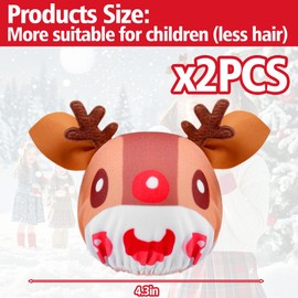 Mity rain Christmas Reindeer Hair Clips – Cute Rudolph the Red-Nosed Reindeer Hair Accessories for Kids and Adults, Festive Holiday Hair Decorations for Christmas Party and New Year(L)