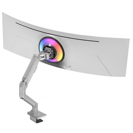 AVLT Single 34”-57” Monitor Arm Desk Mount fits One 44 lbs Heavy Duty Monitor Full Motion Height Swivel Tilt Rotation Adjustable Monitor Gray Arm VESA 200x200 200x100 100x100 75x75