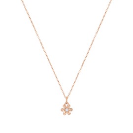 s.Oliver 2035511 Women's Necklace with Pendant 925 Sterling Silver with Synthetic Zirconia 42 + 3 cm White Flower Comes in Jewellery Gift Box, Sterling Silver, Synthetic zirconia.