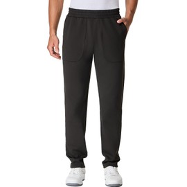 HOdo 34"/36" Inseam Mens Tall Sweatpants Water Resistant Fleece Lined Pants Men with 3 Pockets Workout Joggers Black-36-L