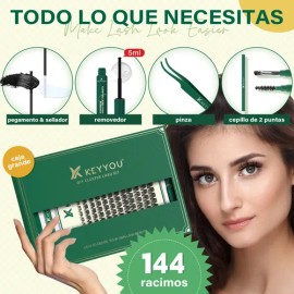 Extensiones De Pestañas Kit 144pcs Mixta Gruesa Y Natural