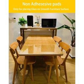 Glass Table Top Anti Slip Pad, Non-Adhesive Desk Rubber Spacer, Under Glass Pad 25PCS