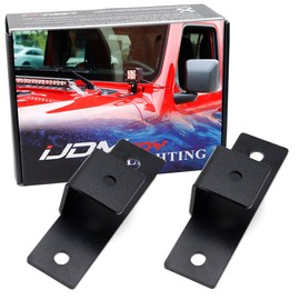 iJDMTOY Heavy Duty Steel Constructed Front of Windshield Hood Mount LED Ditch Lights Bracket Hardware Compatible with Jeep 2018-up Wrangler JL/Gladiator JT