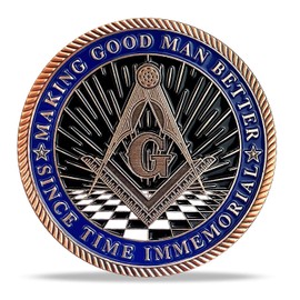 Masonic Challenge Coin Freemason Coin Blue Lodge Brotherhood Coin