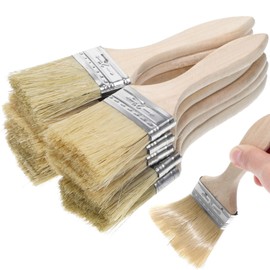 NUOLUX Paint Brushes Paint Brushes 10pcs Wooden Handle Paint Brush Brush Multi-Purpose Brush for Cleaning, Painting, Barbecue Paint, Paint Repair, Deformation Resistant (3 inch)