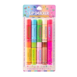 Lip Smacker Original & Best Party Pack - 10 bálsamos labiales hidratantes, sabores clásicos, hidratantes y protectores, sin crueldad animal, galleta de avena