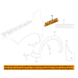 New Oem Dodge Ram Mopar Front Fender Emblem/nameplate Flat Black And Red "Hemi" And In Red "5.7 LITER"68247898AA