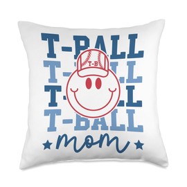 Tball Mom - Baseball Essentials Mama Game Day T-Ball Apparel Throw Pillow
