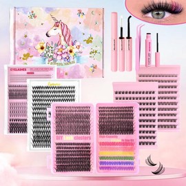 False Eyelashes Tool Set, 1 Box Natural Look Eyelash Extensions, Self Grafting Curl Eyelashes, Eye Makeup Enhancement False Eyelashes for Women & Girls, Valentine's Day, Gift