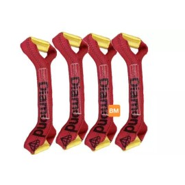 Baremotion 4-Pack RED Dog Bone Straps for 8-Point Tie Down System Rollback Diamond Weave