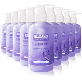 BRUBAKER Cosmetics 30-Pack Liquid Hand Wash Lavender - 30 x 8.1 Fl. Oz. in a Practical Dispenser - Cleans Gently and Moisturizes - for Hygienically Clean Hands