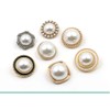 10pcs Round Pearl Buttons with Shank for Sewing Gold Button