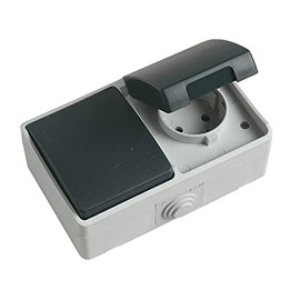 Amig 3620 Switch + Base Waterproof IP54 10a/16A 230V Grey