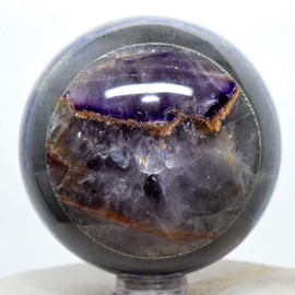 HQRP 58mm 7 Chakras Bonded Sphere Layered Mineral Ball All Chakras Faceted Crystal Polished Stone - India + Stand