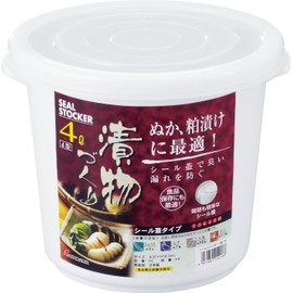 Squirrel Pickle Container, Round, White, 1.6 gal (4 L), Seal Stocker, Type 4, Made in Japan