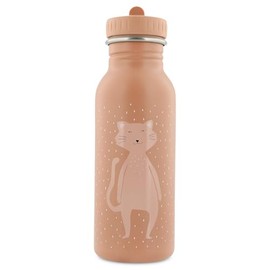 Trixie Mrs. Cat Drinking Bottle, 500 ml Stainless Steel Water Bottle for Children, Pink, Leak-Proof, Environmentally Friendly and BPA-Free, Dark Pink