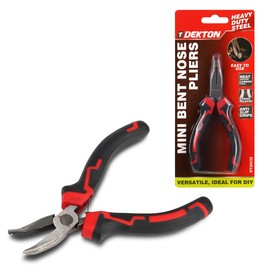 Dekton Mini Bent Nose Pliers-Precision Tool for Detailed Work|Ideal for Electronics, Jewelry Making, Small Repairs| Durable High-Carbon Steel| Comfortable Grip Handles| Compact Design for Tight Spaces