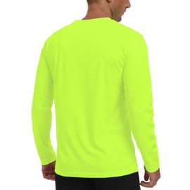 Long Sleeve Shirts for Men UPF 50+ UV Protection Rash Guard Fishing Shirts Moisture Wicking Quick Dry Sun Shirts HH2410 Yellow L