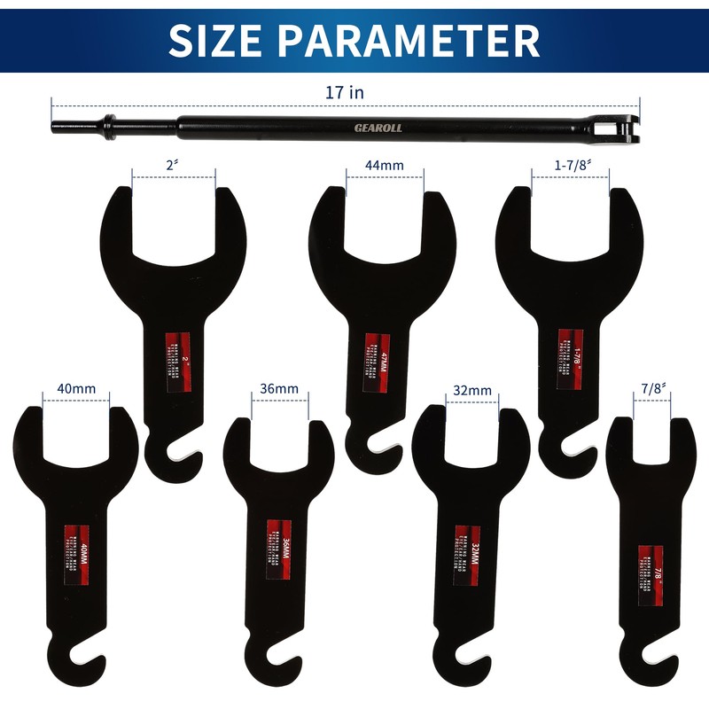 GEAROLL 43300 Pneumatic Fan Clutch Wrench, 8PCS Fan Clutch Removal