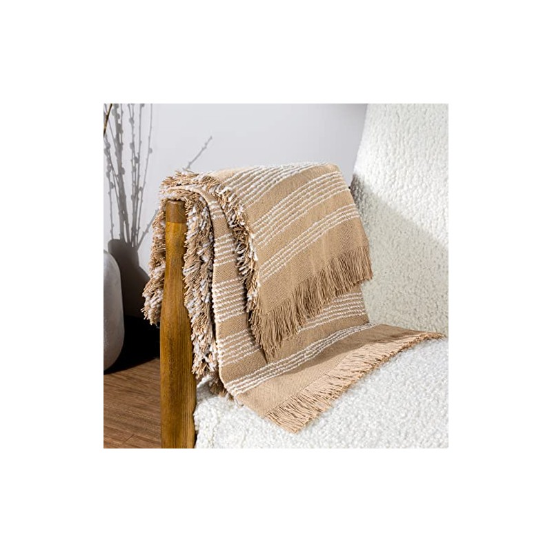 Hoem Jour Woven Fringed Throw,130 x 180cm