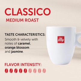 Illy Coffee K Cups - Pods For Keurig Machines – Classico Roast - Caramel, Orange Blossom & Jasmine - Mild, Flavorful & Balanced Flavor - No Preservatives – 20 Count