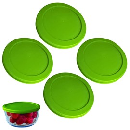 KlareWare Replacement Lids for - 4 Cup Storage Bowl Covers, BPA Free Plastic Lids for Pyrex 7201, Anchor Hocking (4 Pack, Spring Green) - Containers NOT Included