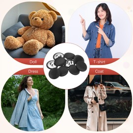 TIXIPEM Cover Button Kits 25mm/ 1 Inch [10pcs] - Fabric Button Maker Covered Metal Use for Hat Replacement & Repair Jeans & Blouse & Sewing & Crafts Making DIY Lovers - [Black]