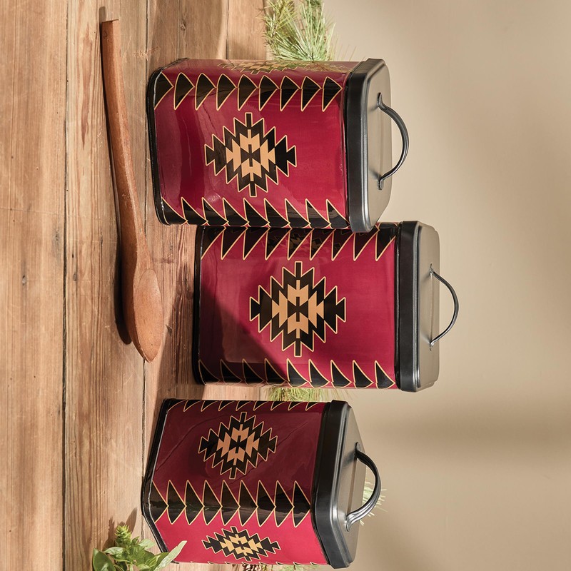 Park Designs Red Dawn Red Canisters Set of 3