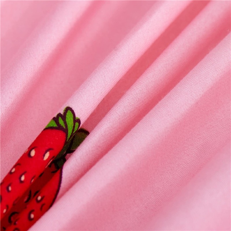 Loussiesd Cute Strawberry Bed Sheet for Girls Kawaii Japanese Anime