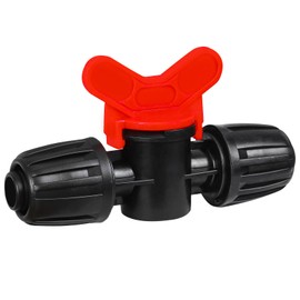 WZFLRUA 10 Pack 1/2 Inch Drip Irrigation Valve Fittings (1/2" ID x 0.65" OD) - 1/2'' Drip In-Line Shut Off Valve Anti-Drop Barbed Lock Nut Flow Control Valve Connectors for 1/2 Inch Drip Tubing