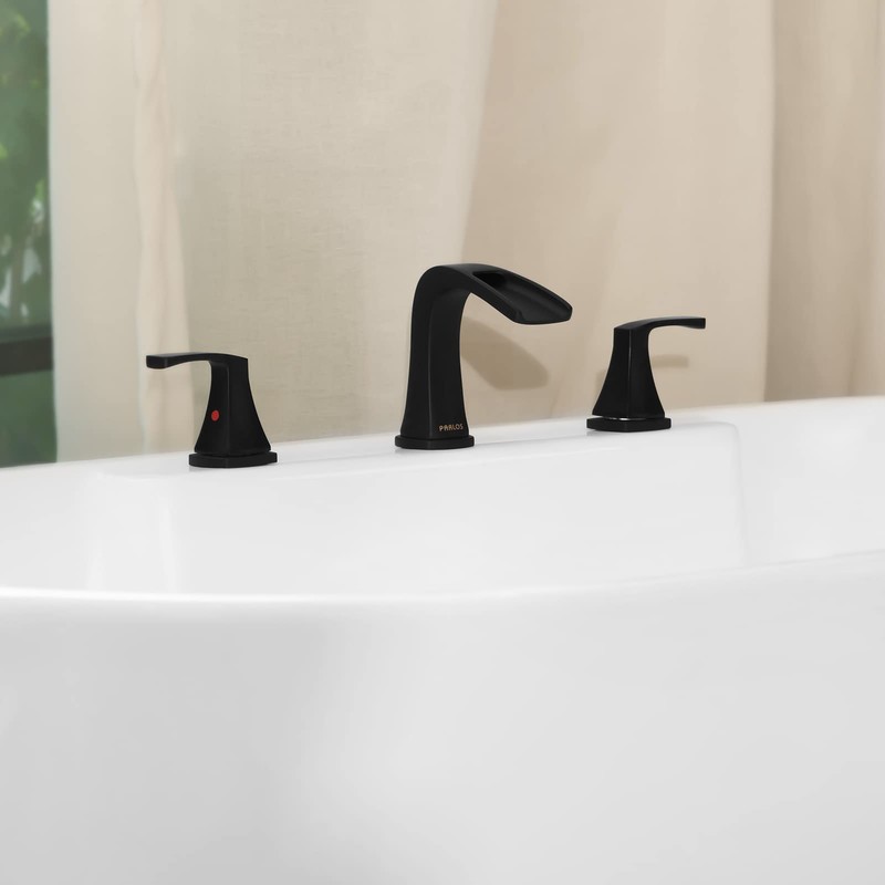 PARLOS 2-Handle Widespread Waterfall Roman Bathtub Faucet Tub Filler with