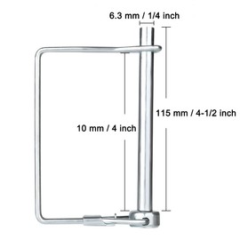 Comonc 15 PCS 1/4*4-1/2 Inch Trailer Pin Shaft Locking Pin Safety Coupler Pin 1/4 Hitch pin Wire Lock Pin 1/4" x 4-1/2" for PTO,Farm,Lawn,Hitches,and Garden