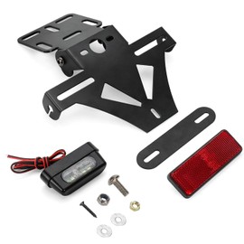 WingFly Motorcycle License Plate Holder, LED Light Motorcycle Number Plate Holder, Adjustable Angle Motorcycle Number Plate Holder, Universal Holder, Compatible with Most Common Motorcycle Models
