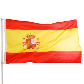 PHENO FLAGS Premium Spain Flag 90 x 150 cm - Extremely Weatherproof Flag with Metal Eyelets and Special Sealing Technology - Double-Hemmed Flag with Brilliant and Vibrant Colours