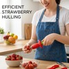 4-Piece Fruit Preparation Tools for Quick Snacks and Desserts, Strawberry