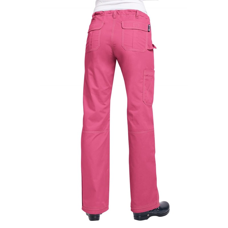 KOI Classics Lindsey Women's 7-Pocket Cargo Scrub Pants Geranium Medium