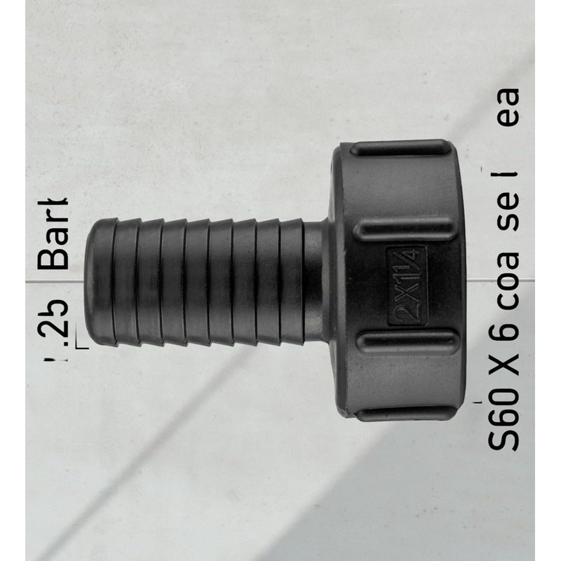 Connector/Adaptor/hosetail IBC Storage Tank Outlet Fitting s60x6 coarse thread-32mm Hose