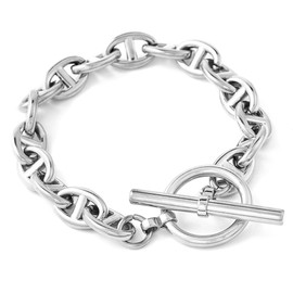 【Cisst Liber】Bracelet Men's Women's Anchor Chain Mantel Mantel Bracelet Brand Stainless Steel Chain Bracelet Bracelet Chain Anchor Simple Silver Gold Gold, Inner circumference approx. 19 cm, Stainless