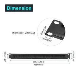 PATIKIL Brush Cable Manager 1U, 19 Inch, 3 Pack Horizontal Rack Mount Cable Management Strip Panel for Network Server Rack