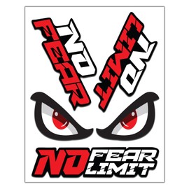 Biomar Labs® Set (4pcs) Vinyl Stickers Decals No Fear No Limit Eyes Car Motorcycle Bike Helmet D 45 New