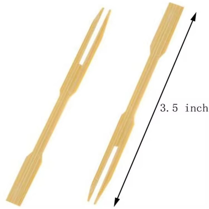 WHISPERING FANTASY 100pcs Premium Quality Wooden Fruit Forks + 5pcs