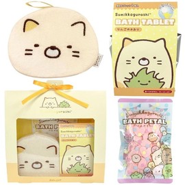 Sumikko Gurashi Neko Bath Gift 3-piece Set Body Sponge Bath Salt, 1 Piece, 1g / 스미코구라시 Sumikko Gurashi 네코 바스 기프트 3종 세트 바디스펀지 입욕제, 1개, 1g