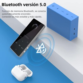 MITEGELO Reproductor de MP3 con 5.0 Bluetooth, 8G Music MP3 Player con Radio FM, HiFi Sound, Pantalla en Color de 2.0 Pulgadas, grabación cancelación de Ruido, Inserta una Tarjeta TF de hasta 128 GB.