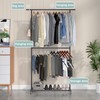 Sywhitta Double Rod Clothing Garment Rack, Rolling Clothes Organizer on