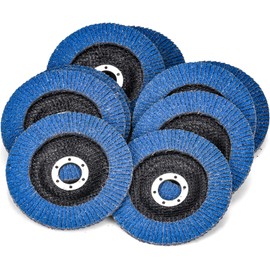 HATANSE Pack of 10 Serrated Discs Diameter 125 mm x 22 mm Grain 60 Sanding Discs Sanding Mop Disc Slat Discs for Angle Grinder Polishing Machine Blue