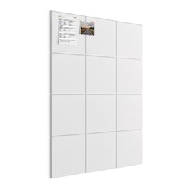 Topnaca 12 Pack Acoustic Panels Sound Absorbing for Studio Walls 12" x 12" x 0.4", White Self Adhesive Square Sound Tiles Peel & Stick for Door Ceiling Decorative for Home Theater Office Gaming Room